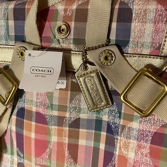 Coach Daisy Poppy Plaid Backpack Retired!! - Picture 12 of 16